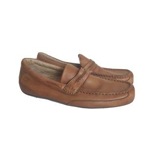 Sperry Top Sider Brown Tan Leather Casual Slip On Driving Shoes Mens 9 M Loafers